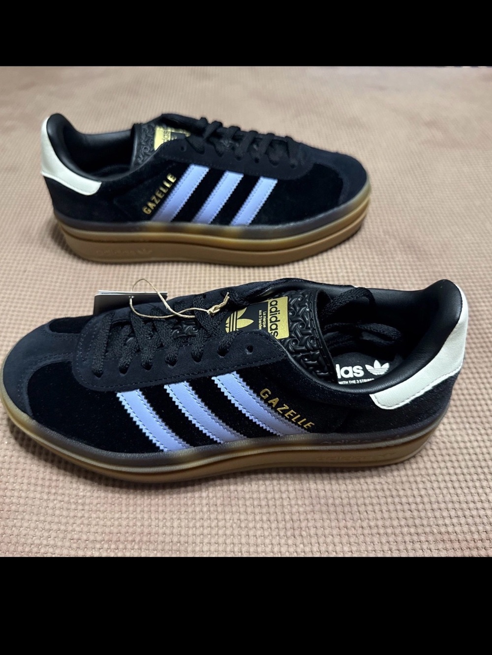 NIB Adidas Gazelle Bold Platform Sneakers Black Pink 5.5